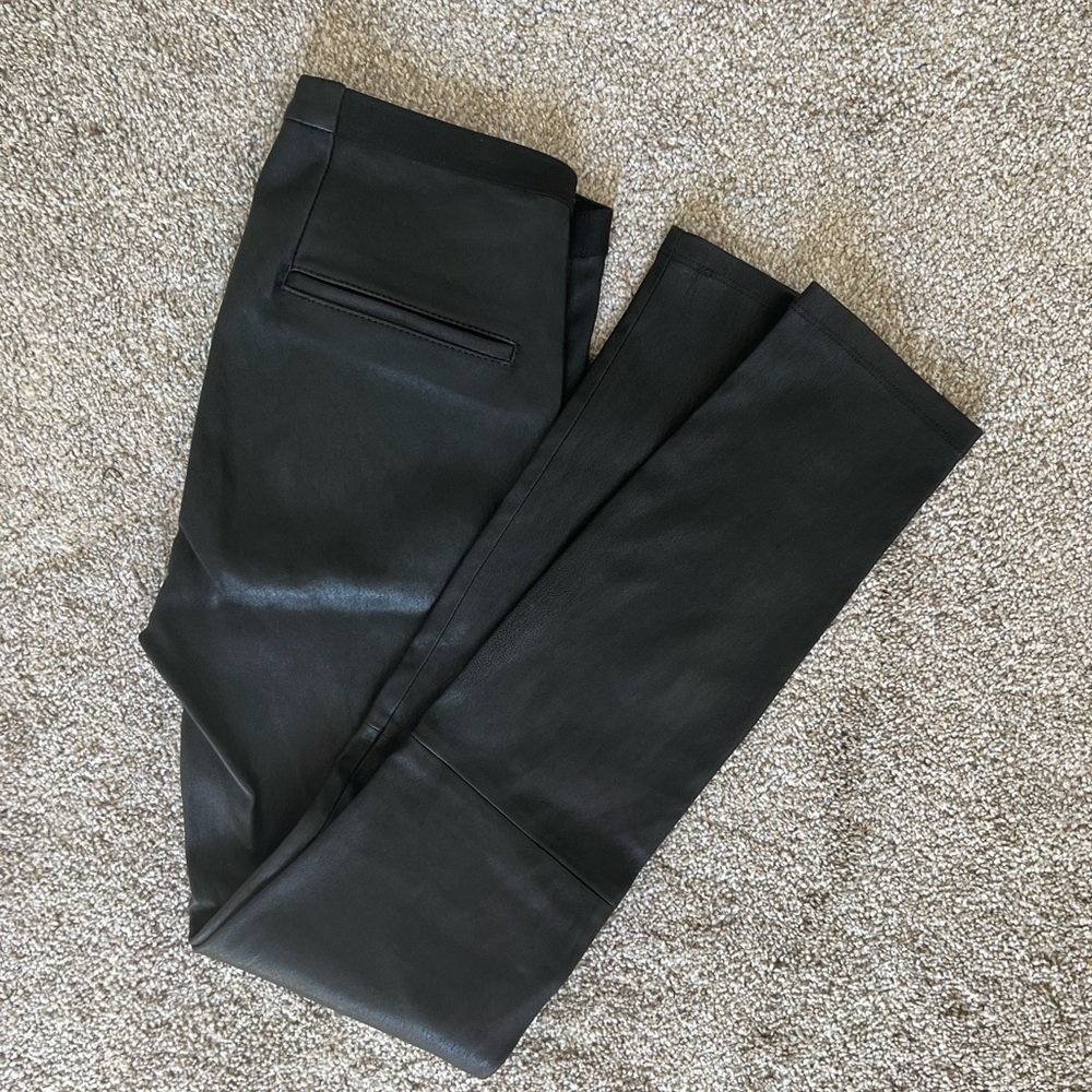 Helmut Lang black lambskin leather skinny pants, size 4